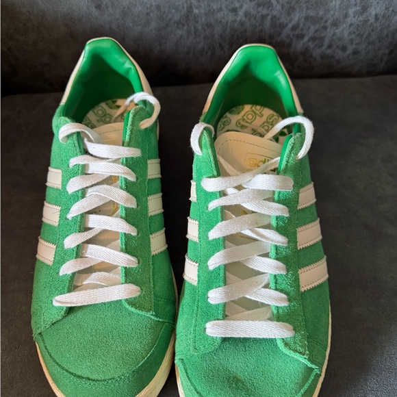 Green Adidas Originals Abdul Jabbar Sneakers White Stripes Retro Skater size 11 - Picture 3 of 6